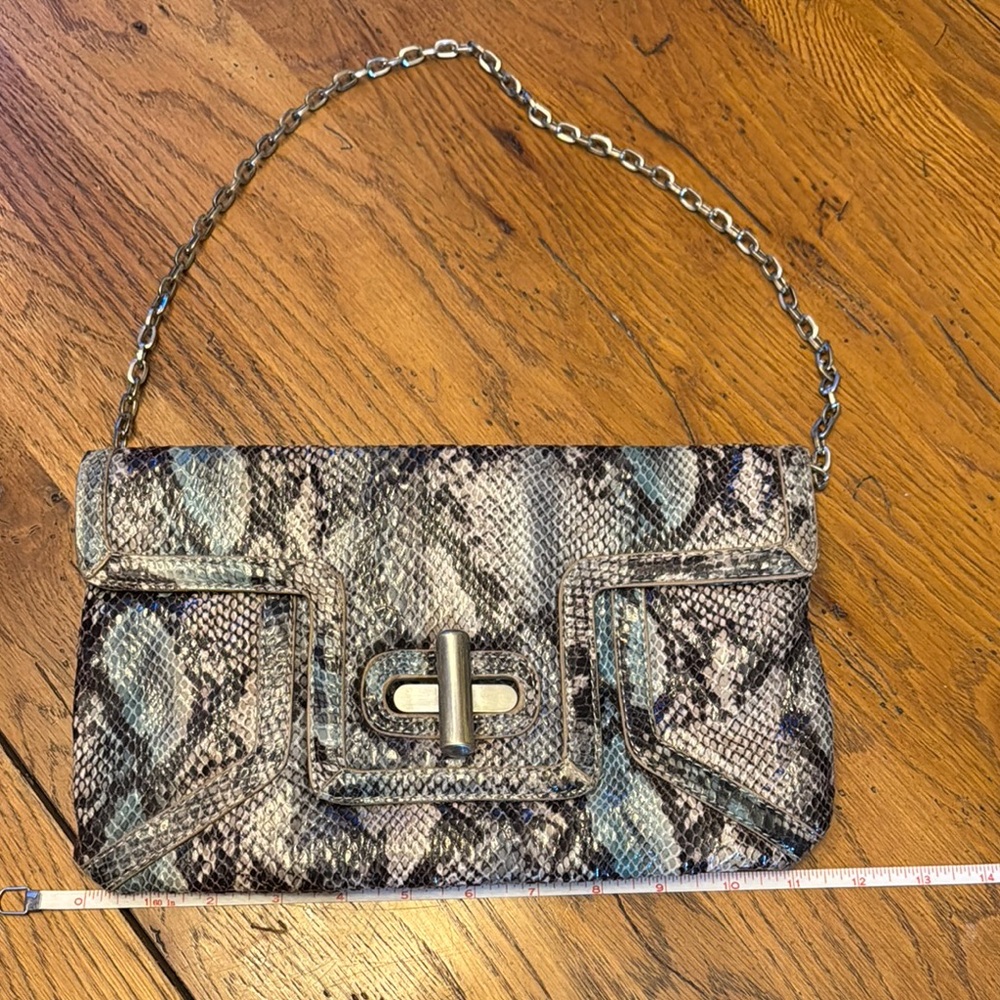Gianni Bini Snakeskin Pattern Chain Strap Clutch